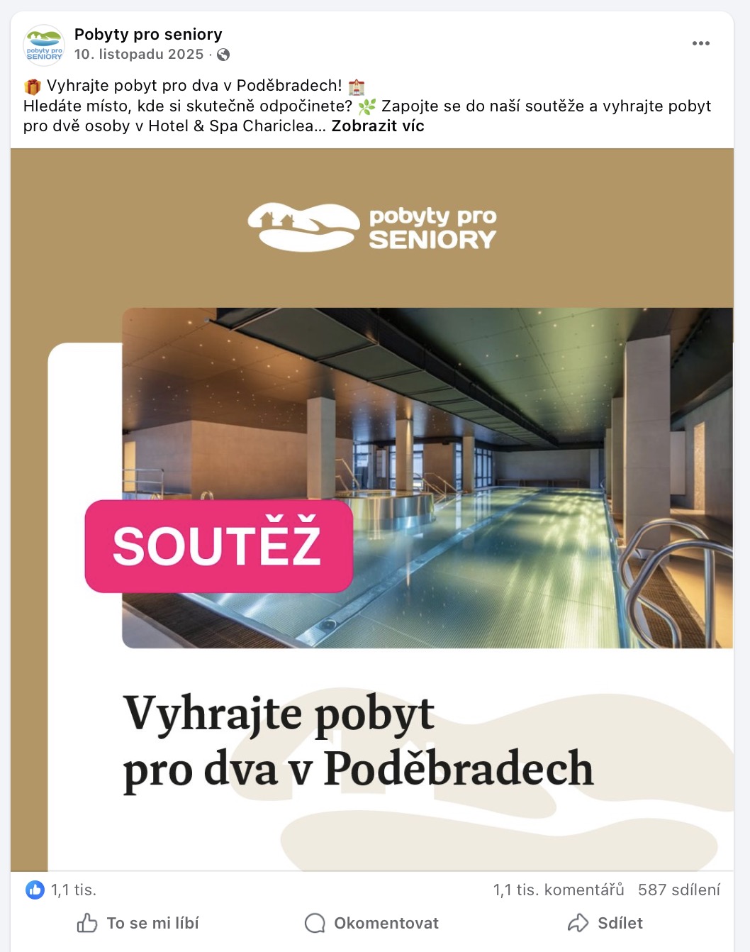 Soutěž o pobyt na sociálních sítích